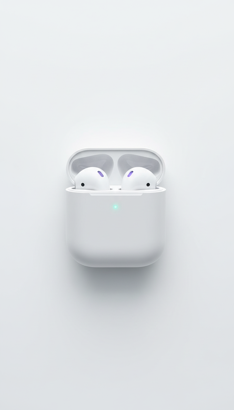 Wireless Earbuds with Matte White Case